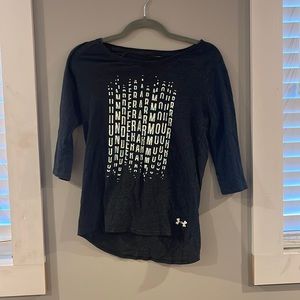 Gray quarter sleeve T-shirt